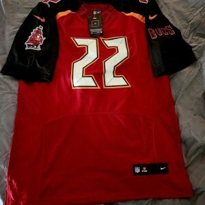 Nike Red and Black Tampabay Martin 22 Men's Jersey with White Accents